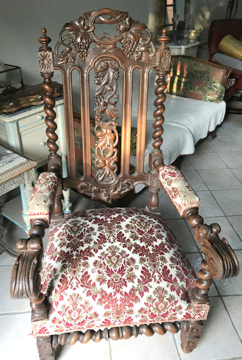 french antique throne style chair